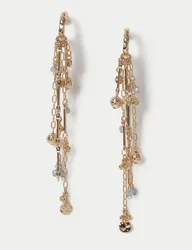 Tassel Charm Drop Hoop Multi female