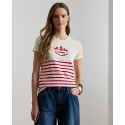 Camiseta de mujer de algodón y manga corta