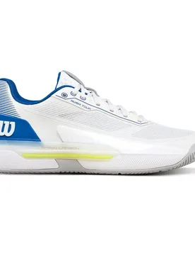 Rush Tour 5 All Court Shoes White / Deja Vu Blue / Lunar Rock UK 7.5 - Wilson - FashionsVida