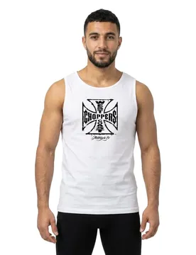 Maglietta Senza Maniche Worn Cross White 3XL