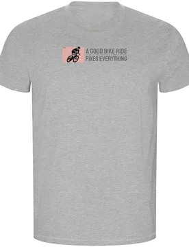 Maglietta A Maniche Corte Good Bike Ride Eco Heather Grey - Kruskis - FashionsVida