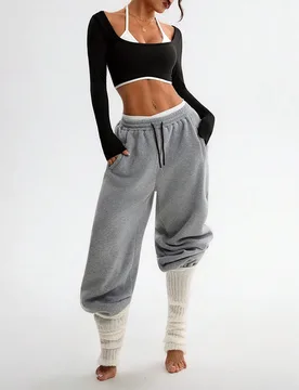 Camiseta deportiva de manga larga con bloques de color para mujer - Shein - FashionsVida