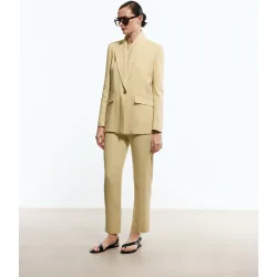 Pantalón de mujer semipitillo lino