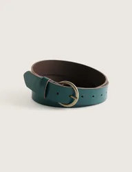 Leather Circle Buckle Jeans Belt Teal female