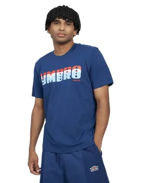 T-shirt à Manches Courtes Layered Logo Estate Blue 2XL - Umbro - FashionsVida