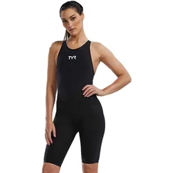 Venzo Solid Closed Back Competition Swimsuit Onyx 32 Women