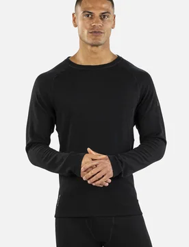 Merino Mens Crew Neck Base Layer Top - Surfanic - FashionsVida