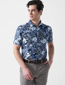 Chemise en jersey coupe slim bleu marine XL - DeSoto - FashionsVida