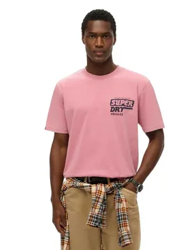 Maglietta A Maniche Corte Trade Tools Loose Mesa Rose Pink S - Superdry - FashionsVida