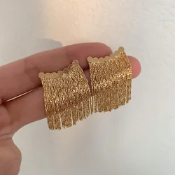 Par Pendientes largos moda con fleco para mujeres para decoración diaria