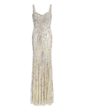 Abito con paillettes argento