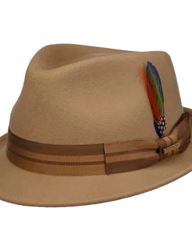 Etowah Trilby Wool Hat by - beige - Size: S (54-55 cm) - Stetson - FashionsVida