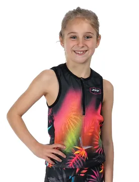 Maglia Da Triathlon Senza Maniche Ltd Protege Tropical Magic Pink