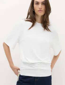 Drape Waisted T-Shirt Soft White female - M&S - FashionsVida