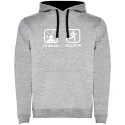 Felpa Con Cappuccio Problem Solution Run Two-colour Heather Grey / Black M