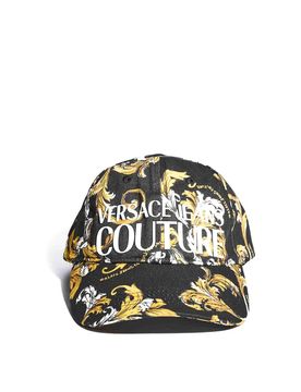 Cappellino con logo barocco all over
