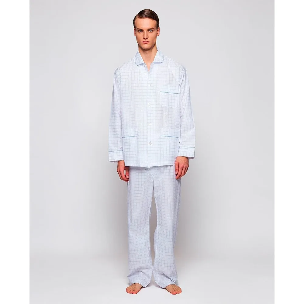 Pijama largo de hombre de cuadros - Mirto - FashionsVida
