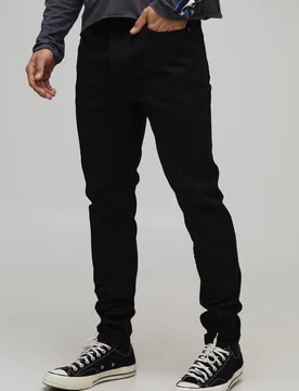 Herren Einfache Skinny-Fit Jeans Hosen Black Größe 32R - boohooMAN - FashionsVida