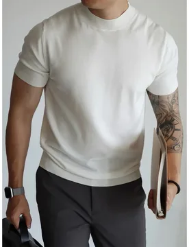 Men's Solid Color Slim-fitting Business Commuting Breathable T-shirt Trendy Foreign Trade Cross-border Wholesale - Aliexpress - FashionsVida