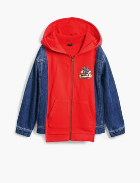 Sudadera combinada Mickey Mouse™, Algodon, Rojo, 3/4