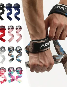 Par de muñequeras para levantamiento de pesas, correas de entrenamiento de fuerza antideslizantes de silicona, para dominadas, CrossFit, agarre, acce - Shein - FashionsVida