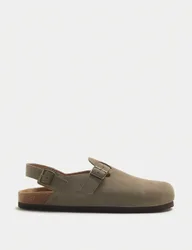 Suede Backstrap Mules Taupe male