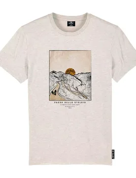 Maglietta A Maniche Corte Stelvio Cream Cream Heather Grey - The Vandal - FashionsVida