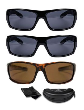 Polarisierte Sonnenbrille HD Polar View, 3 Stück schwarz braun