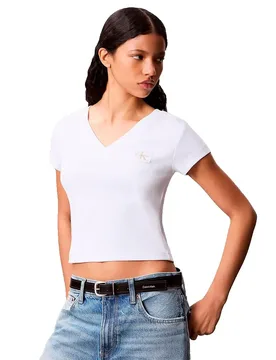 Jeans Haut à Manches Courtes Lv047c910g Bright White S - Calvin Klein - FashionsVida