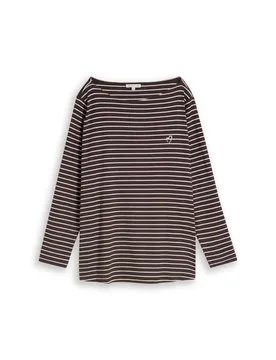 T-Shirt striped boatneck female - 46 - FashionsVida