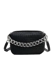 Sac en cuir - Sac bandoulière EMILY WEAVE noir