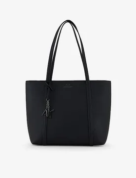 Shopping bag Exchange in similpelle martellata con logo sul davanti e chiusura a zip - Armani - FashionsVida