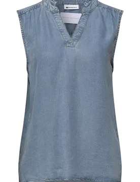 Style.Blouse ruffles.light blu female - 40 - FashionsVida