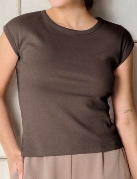 Sinsay - T-shirt in cotone - caffè