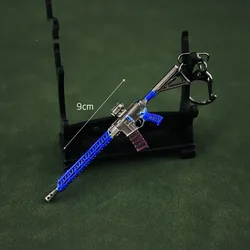 CM Mini Gun Model Keychain Model Jewelry MK107 Weapon Metal Pendant Key Chain Chaveiro Bag Car Key Holders Gift For Kids Men
