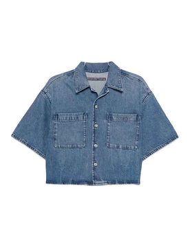 Camicia corta in denim