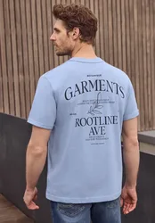 Street One T-Shirt mit Rundhals und Backprint male Blau