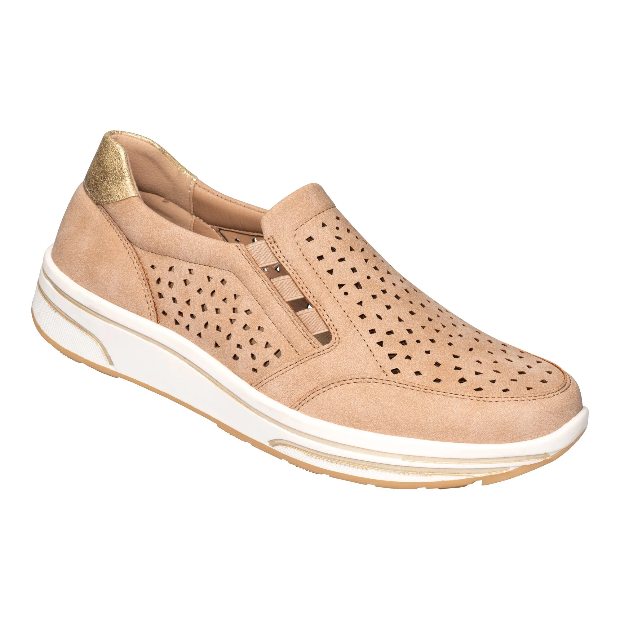 Stretch-Halbschuh mit Leder-Decksohle „Stefanie“ 37 beige - wonderwalk - FashionsVida