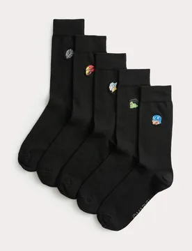 Pack Cool & Fresh Avengers Cotton Rich Socks Black Mix male - M&S - FashionsVida