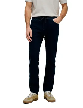 Joggers 21010825 Linen Dark Blue 31 Homme