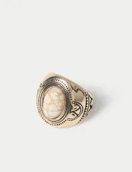 Natural Stone Crackle Ring Gold female