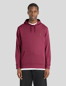 Men's Everyday Loopback Cotton Hoodie Rich Burgundy - Lyle & Scott - FashionsVida