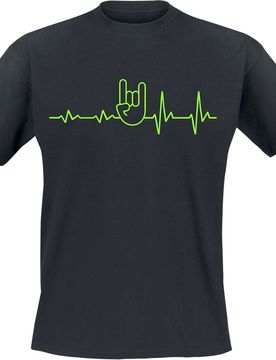 T-Shirt - EKG Heavy Metal - S bis 4XL - für Männer - Größe 3XL - schwarz - Männer - male