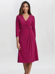 Womens Antonia Jersey Wrap Dress - Red - Size 20 Uk