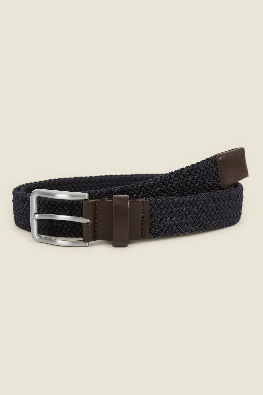 Mens Woven Casual Stretch Belt - - Size: L - Larsson & Co - FashionsVida