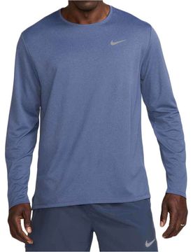 M nk df uv miler top ls camiseta técnica manga larga hombre Azul (S)