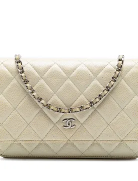 CC Quilted Caviar Wallet on Chain - Chanel - FashionsVida