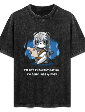 I'm Not Procrastinating, I'm Doing Side Quests Gaming T-Shirt Everyday Wear Basic Short Sleeve Top - Aliexpress - FashionsVida