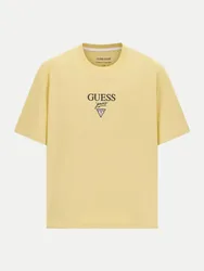 Guess T_Shirt mit Logo-Print Gelb L