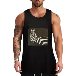 A zebra on his guard Tank Top Summer Beach Tank Top Casual Loose Sleeveless Shirt